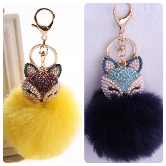 Gambar Gantungan (key chain) kunci bulu kelinci dari mystyle1979 undefined Tokopedia