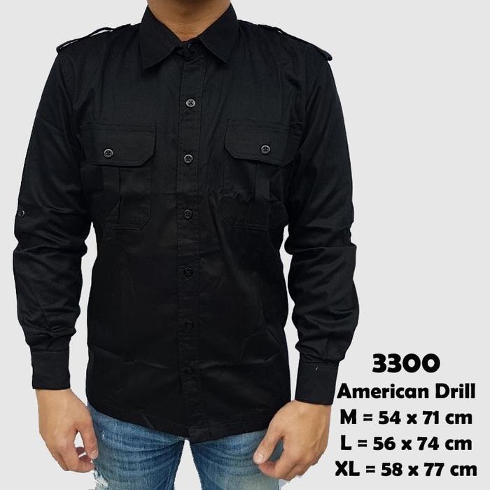 Gambar Baju Kemeja Lengan Panjang Casual Pria Hitam Polos Slimfit 3300 - Hitam, L dari ForStylezone undefined Tokopedia