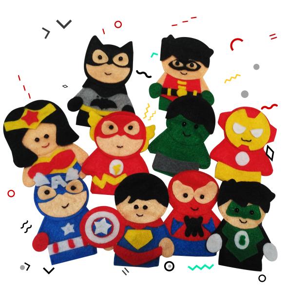 Gambar boneka jari/pupet jari seri super heroes dari Precious One Official undefined Tokopedia