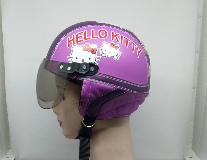 Gambar Helm Anak Karakter Hello Kitty Ungu Ungu Tua dari Bluestark Store undefined Tokopedia