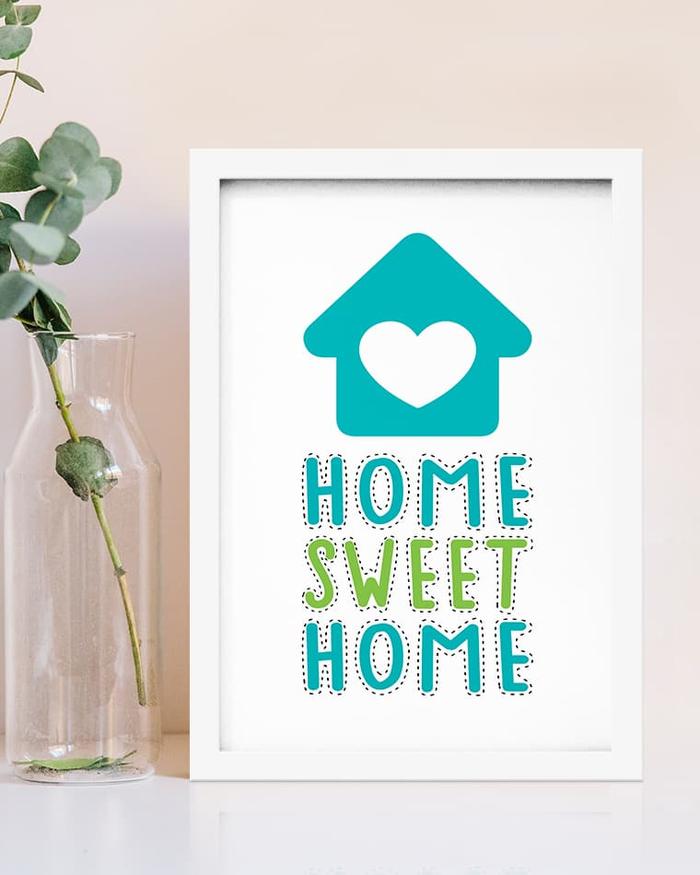 Gambar Wall Decor Frame Bingkai Fiber Minimalis Poster Cute Home Sweet Home - 21x30 CM dari sefieart undefined Tokopedia