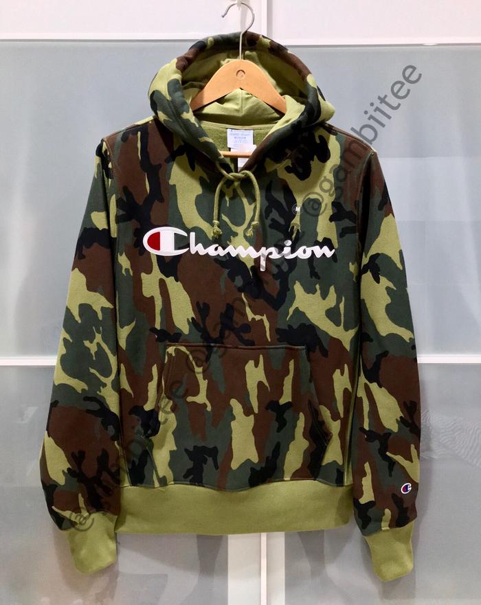 Champion Reverse Weave Camo Hoodie Sz L Supreme Off White Bape Aasc