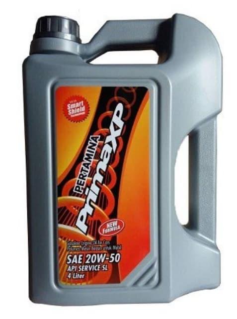 Gambar Oli Mesin Bensin Merk Prima XP SAE 20W 50 Galon 4 Lt Original dari Sigma Motor undefined Tokopedia