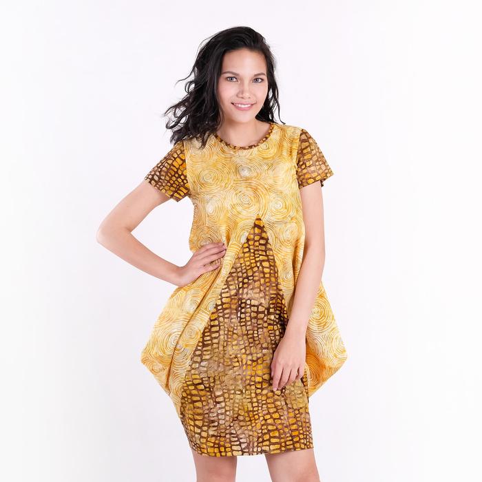 Gambar Batik Pria Tampan - Dress Raema Gold Spin A Round Kombinasi - Gold, L dari Batik Pria Tampan undefined Tokopedia