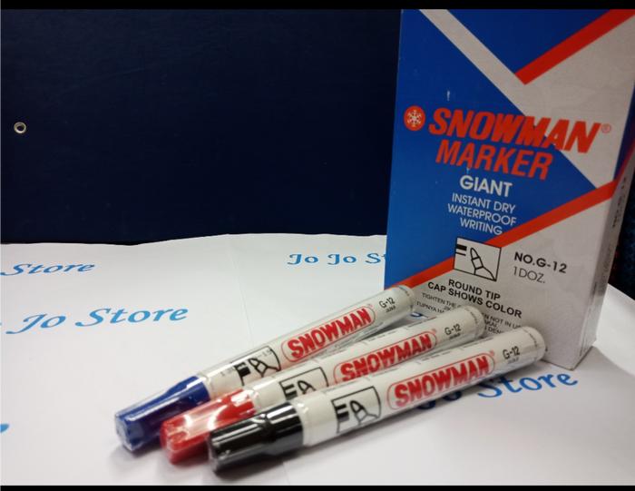 Gambar Spidol Permanent Marker G12 Snowman dari Jo-Jo Store undefined Tokopedia