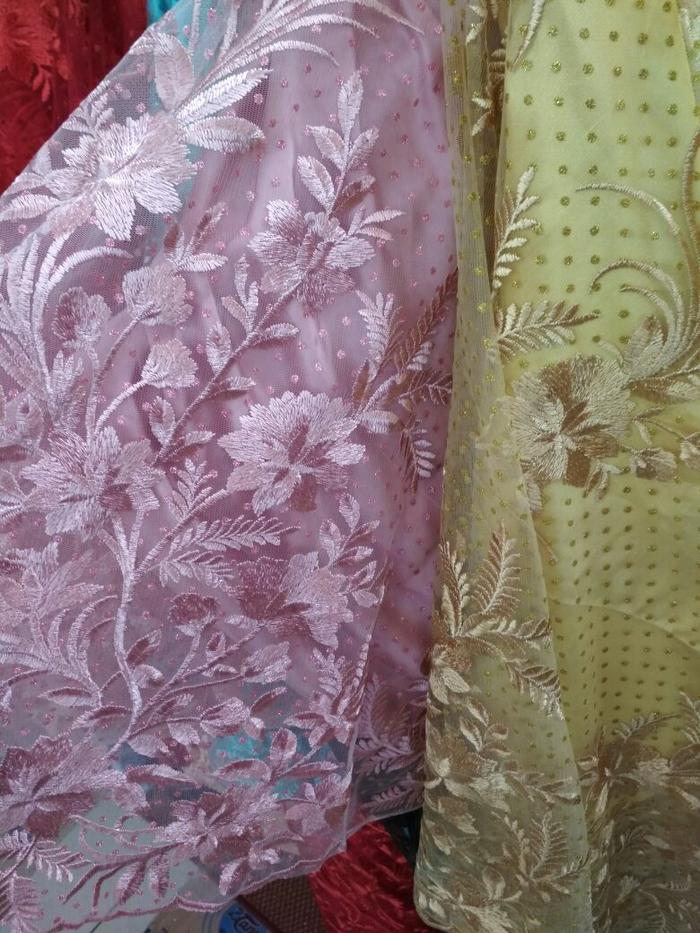 Jual Kain Tile Bordir Bahan Kebaya Polkadot Jakarta Pusat Auratexstile Tokopedia