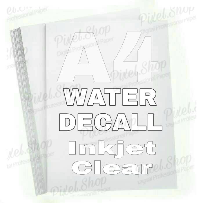 Jual Kertas Water Decal Clear Bening Inkjet A4 190 Polos Decal Water ...