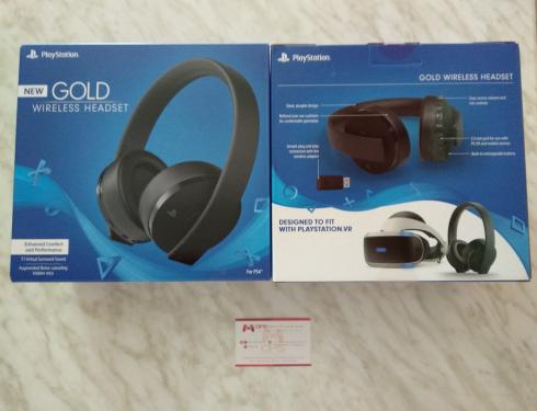 Jual NEW GOLD WIRELESS HEADSET SONY PS4 