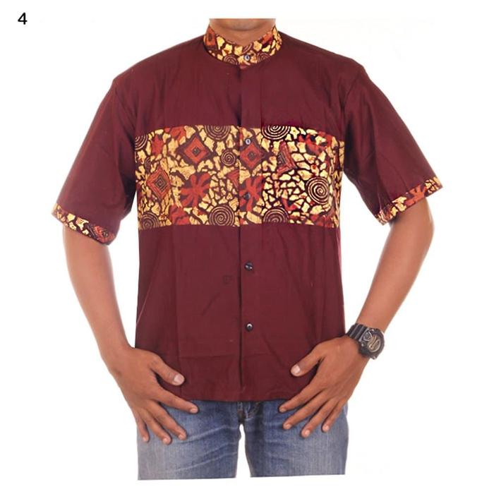 Gambar Baju Koko Batik Kombinasi Al-Ghazali  Exclusive - empat, L dari grosiranbajukoko undefined Tokopedia