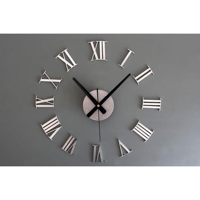 Gambar Jam Dinding Besar Raksasa Angka Romawi 3D Giant Wall Clock DIY 60cm - Gold dari Lbagstoremall undefined Tokopedia