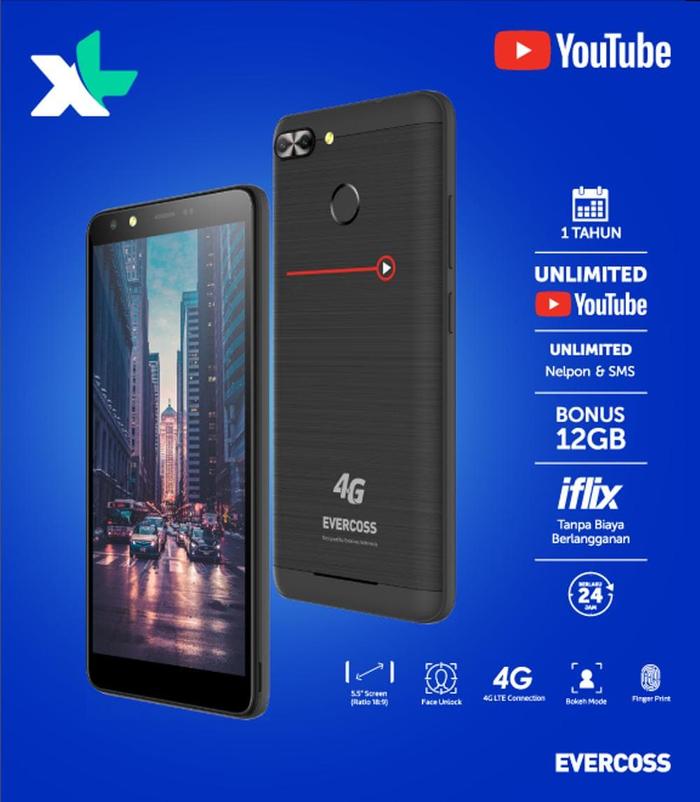 Gambar Evercoss Xtream 1 PLUS - 1GB/8GB - Black - Hitam dari Dolphinkuningan undefined Tokopedia