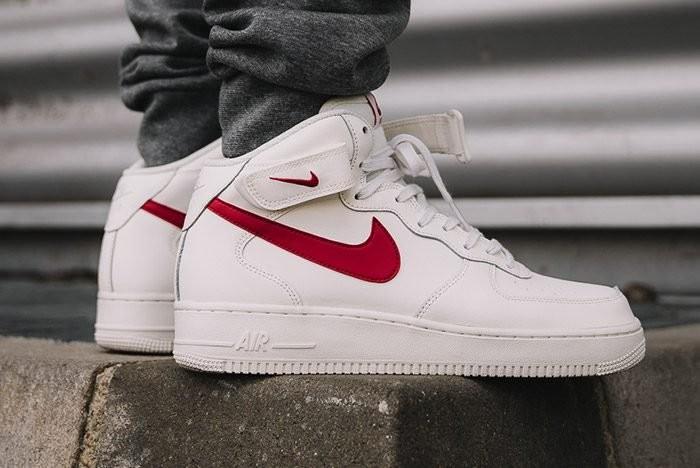 Red and white air force 1 high Clearance