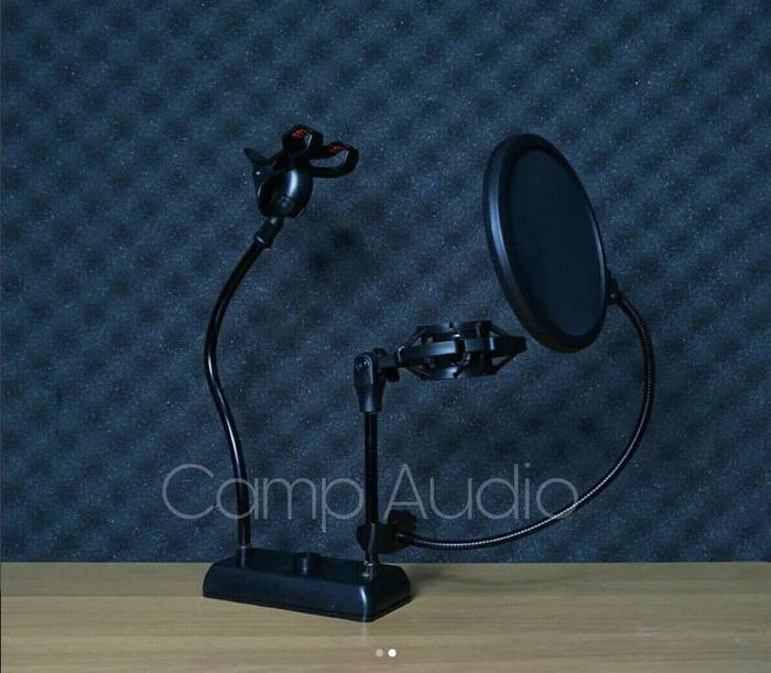 Gambar stand mic + pop filter - Hitam dari camp audio undefined Tokopedia