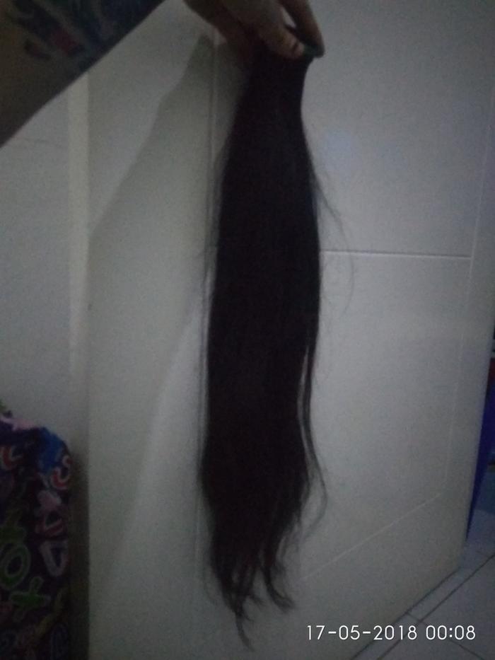 Gambar rambut sambung 65cm isi 100 helai asli potong rambut dari kepala dari HairExtension by dira undefined Tokopedia
