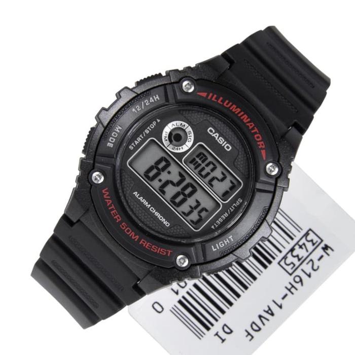 Jual Jam Tangan Casio W216H-1A Pria - Hitam tulisan merah -digital - sporty  - Jakarta Pusat - Toko Mainan Murah | Tokopedia