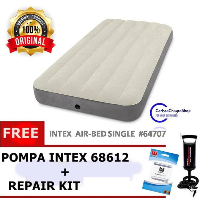 Gambar Paket Kasur Angin Murah Original 64707 Intex Durabeam Single Pompa Lem dari carissachayra02 undefined Tokopedia