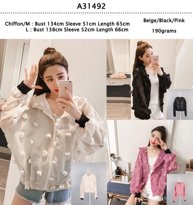 Jual chiffon jacket (White,Black,Pink 