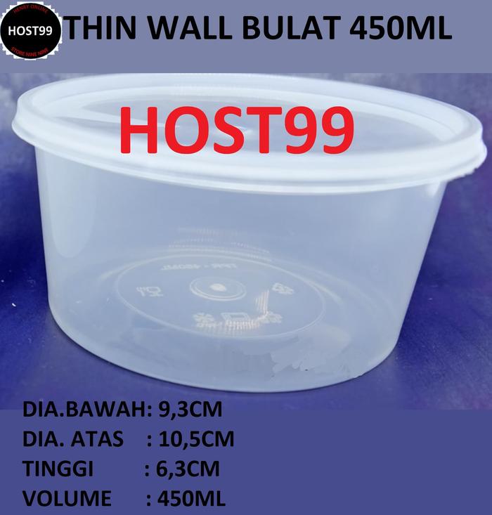 Gambar Thinwall Bulat Mangkok Tebal Tahan Panas Microwave FIM 450ML dari HOST99 undefined Tokopedia