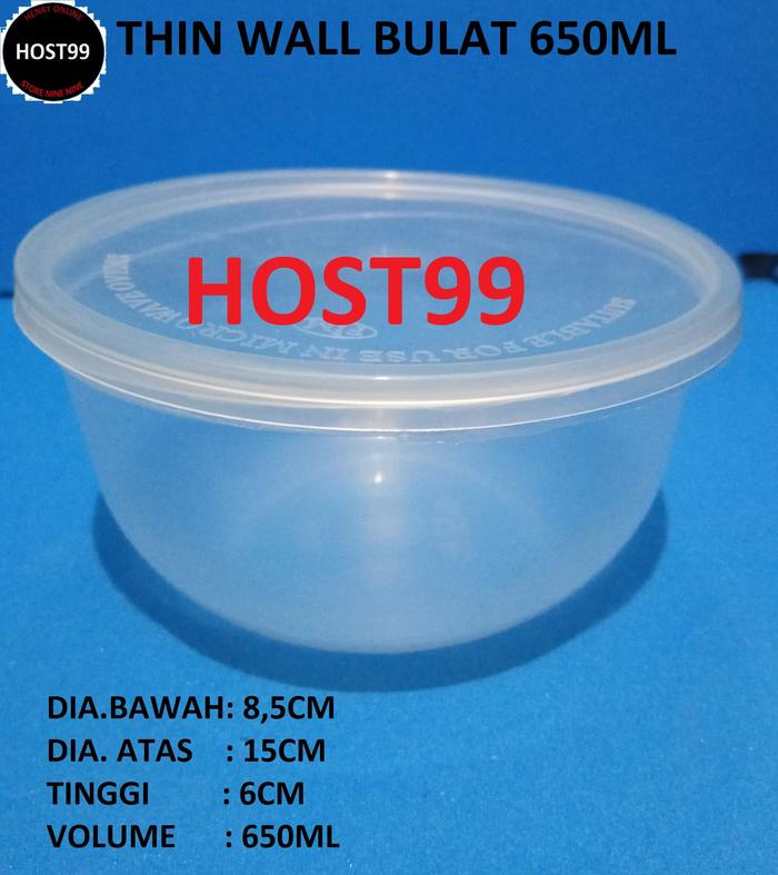 Gambar Thinwall Bulat Mangkok Tebal Tahan Panas Microwave FIM 650ML dari HOST99 undefined Tokopedia