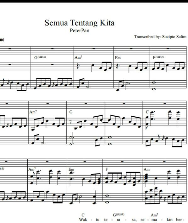 Jual Buku Musik Piano Sheet Semua Tentang Kita Peterpan Kota Pontianak Bukumusik Tokopedia