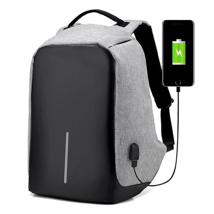Gambar Tas Ransel Laptop ZenBlossom Anti Maling Anti Air - Abu-abu Muda dari ZenBlossom undefined Tokopedia