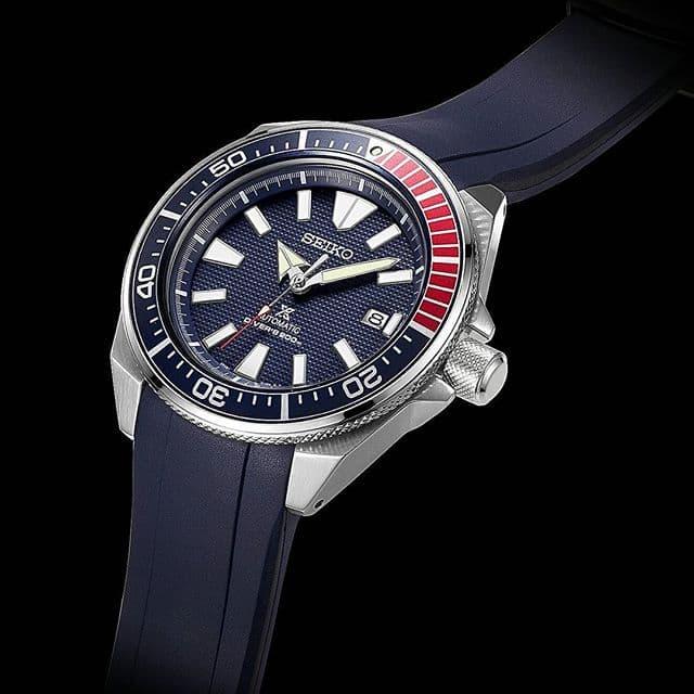Crafter Blue Curved End Rubber Strap for Seiko New Samurai (CB09) Navy