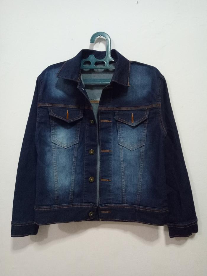 Jual Jaket Jeans Denim Biru Tua / Denim 