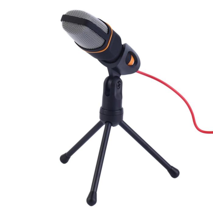 Gambar Condenser Microphone with Mini Tripod - Mikrofon Mic + Stand kecil untuk Handphone PC Komputer dari Totanet undefined Tokopedia