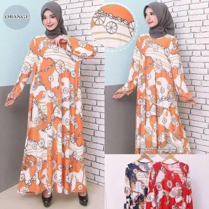 Gambar Grosir Baju Gamis Wanita Gamis Jumbo 4L Kaos Import 9213 dari warung9 undefined Tokopedia