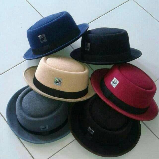 Jual topi fedora pie hat topi bulat 