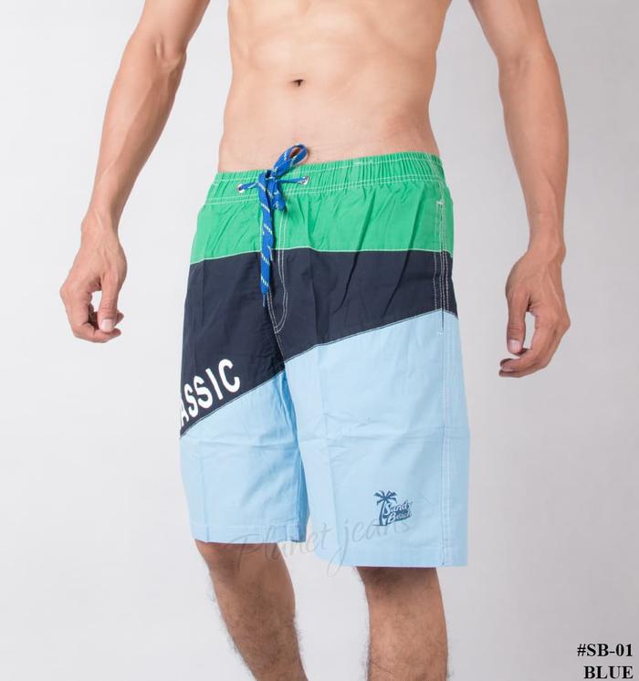 Gambar Celana pendek boardshort olahraga casual pantai surfing pria premium - Biru, XL dari Planet Jeans undefined Tokopedia