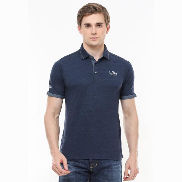 Gambar LGS - Slim Fit - Polo Fashion - Aksen Ring - Tiga Kancing - Biru Navy - Biru, XL dari LGSgeneration undefined Tokopedia