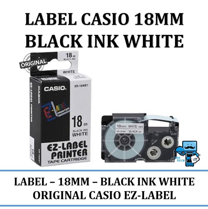 Label Casio Tape Cartridge 18mm Black Ink White di Das Technology  Tokopedia