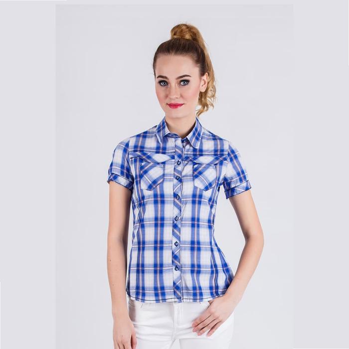 Gambar LGS - Slim Fit - Ladies Shirt - Blue/White - Plaid Shirt - Biru, M dari LGSgeneration undefined Tokopedia