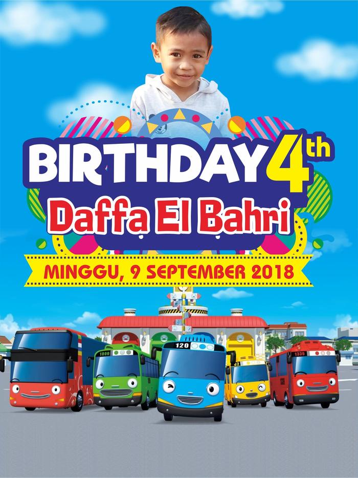 Jual Paket Undangan Ulang Tahun Karakter Tayo Kab Rembang Toko Djul Tokopedia