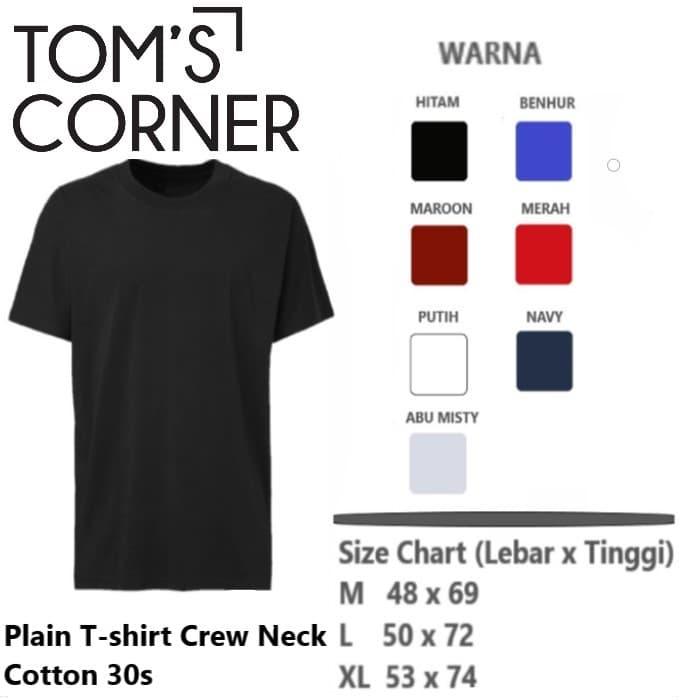 Gambar KAOS OBLONG POLOS | KAOS POLOS KATUN 30s |T SHIRT PRIA | KAOS PRIA - Hitam, L dari TomsCorner undefined Tokopedia