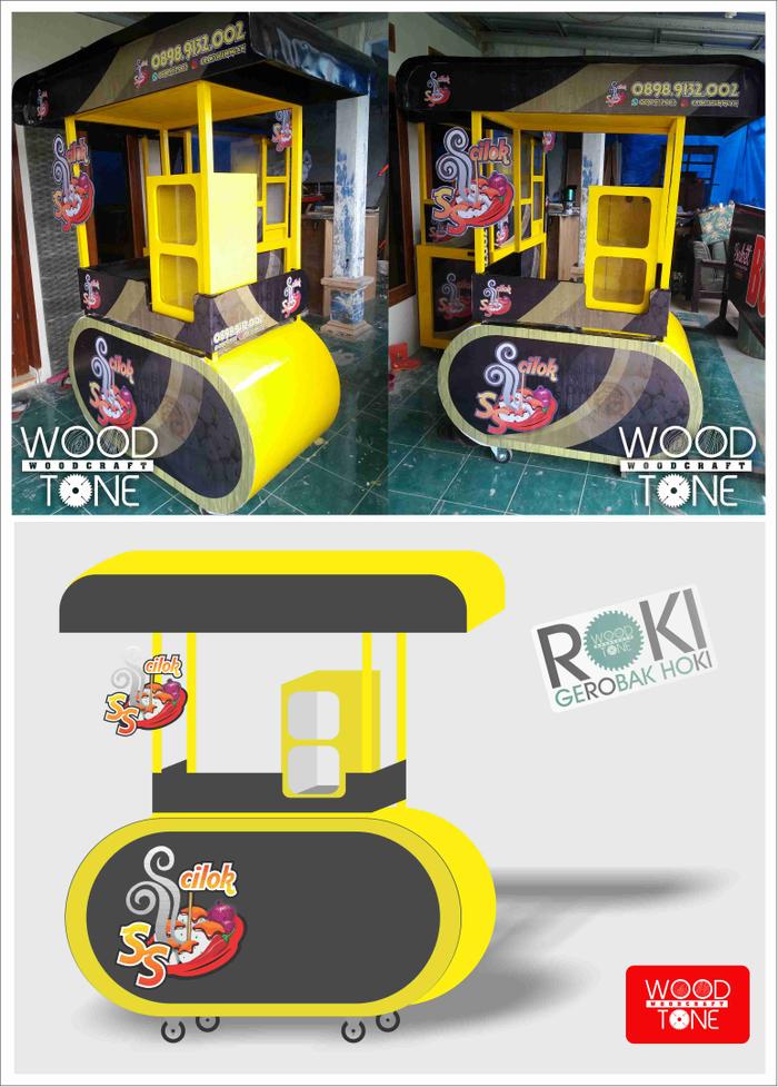 Gambar Gerobak/ booth/ gerobak unik dari wood tone woodcraft undefined Tokopedia