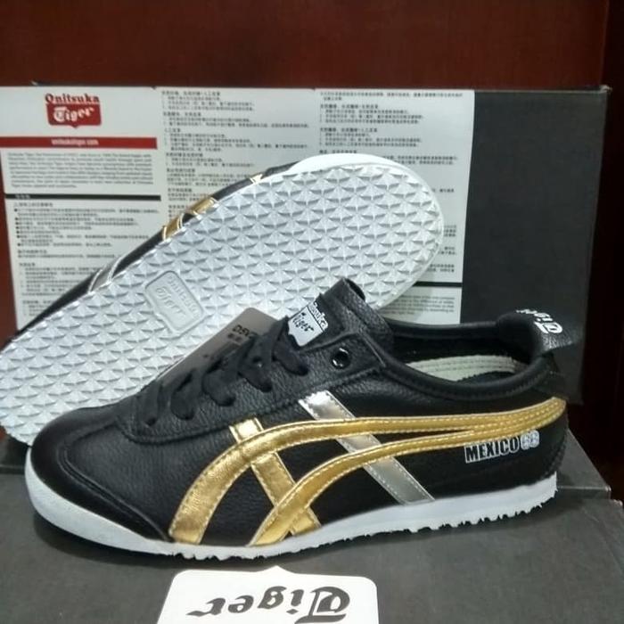 Jual Sepatu sneakers onitsuka tiger mexico66 black gold original