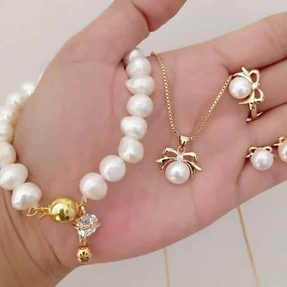Gambar perhiasan set lengkap mutiara tawar asli lombok , mutiara lombok asli dari Ouri Mutiara Lombok undefined Tokopedia