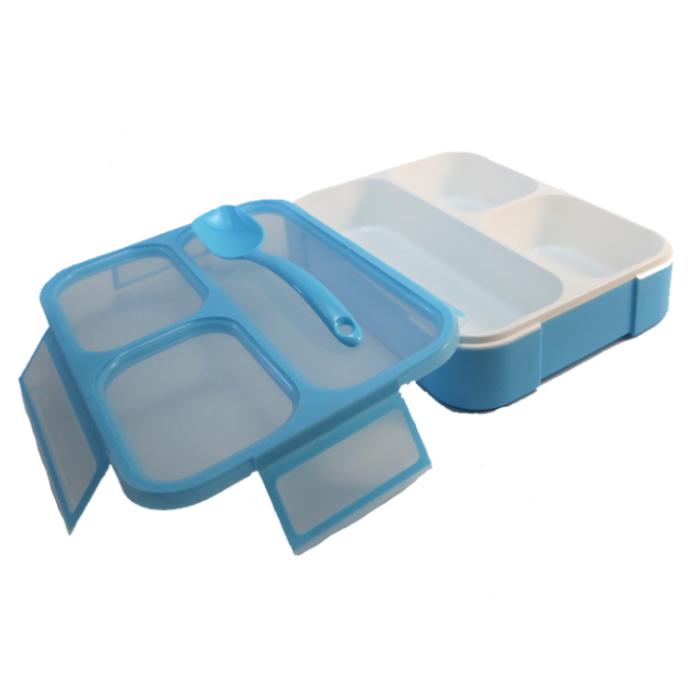 Gambar Lunch Box - Kotak Makan - Kotak Bekal 3 Sekat Yooyee 579 - Biru Muda dari Bag2school undefined Tokopedia