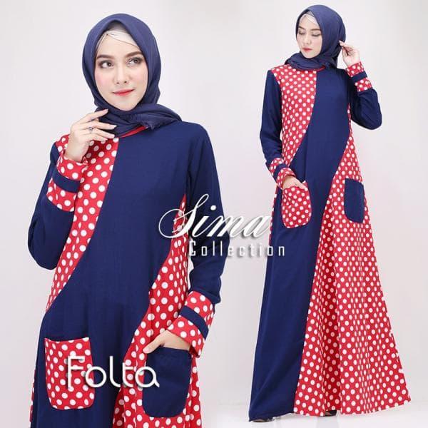 Gambar Dress Folta by Sima Collection - Biru dari rafahijab undefined Tokopedia