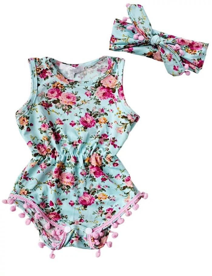 Alena Jumper Set Setelan Jumpsuit Anak/Baju Pantai Bayi Import  10-12bulan
