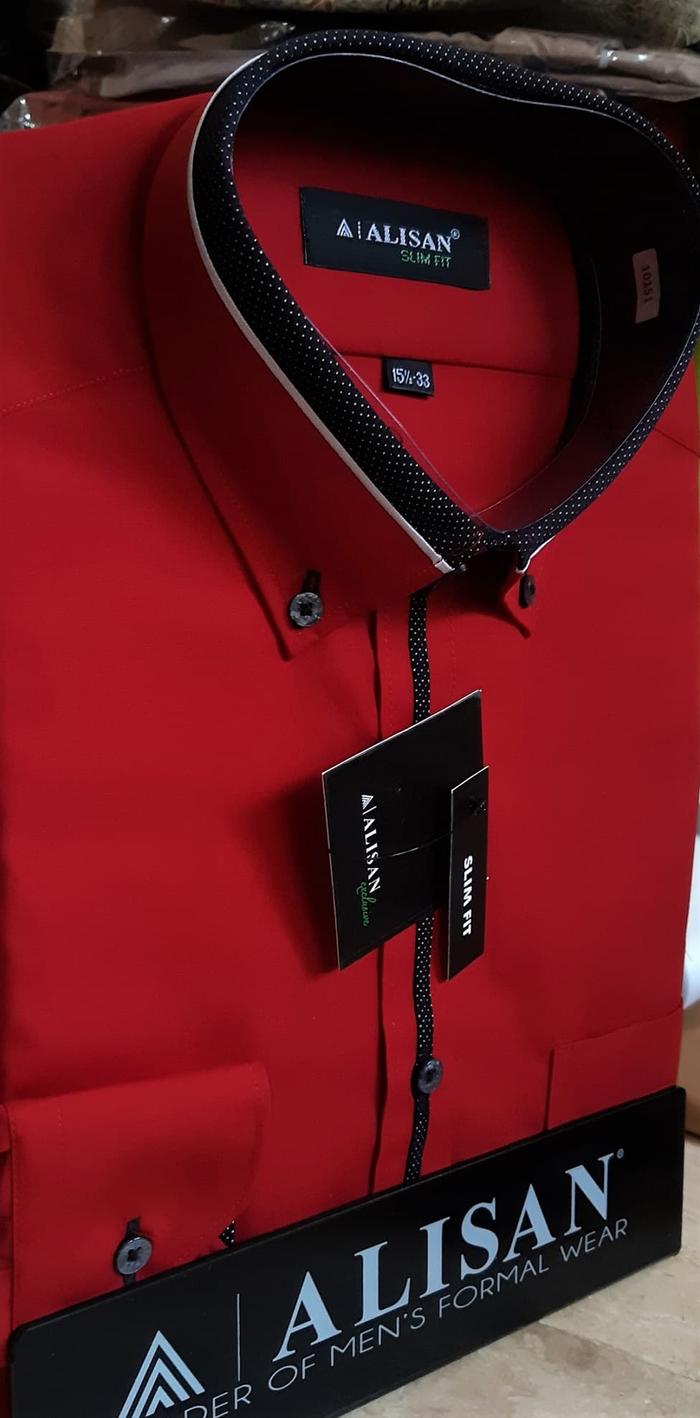 Gambar ALISAN Kemeja Kombinasi Lengan Panjang - SLIM FIT // MERAH // - Merah, 15 dari ALISAN Quinnstore Jakarta undefined Tokopedia