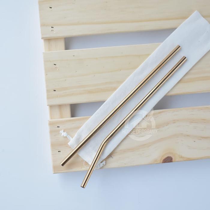 Gambar Sedotan Stainless Bronze - Lurus dari The House Of Organix undefined Tokopedia