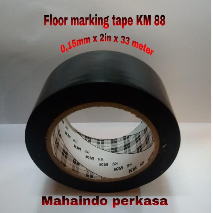 Gambar Lakban lantai KM 88 / marking tape KM 88 (HITAM) 2"in x 33 meter - Merah dari Mahaindo Perkasa undefined Tokopedia