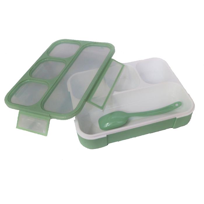 Gambar Lunch Box / Kotak Bekal 4 Sekat Anak SD - Hijau muda dari Bag2school undefined Tokopedia