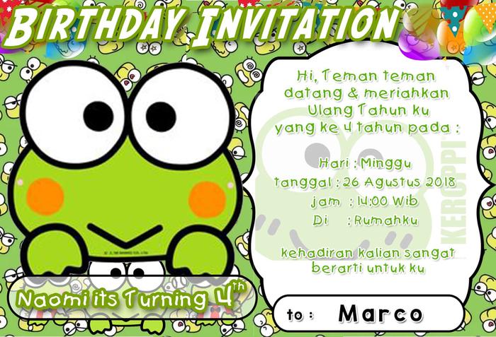 Jual Kartu Undangan Ulang Tahun Mr Keropi Jakarta Pusat Lucuna Shop Tokopedia