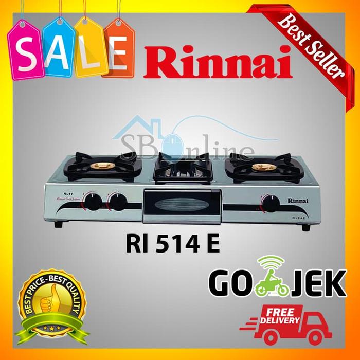 Jual Kompor Gas Rinnai RI 514 e - Kompor Rinnai ri-514E - kompor 3 tungku -  Kota Semarang - Springbed Online | Tokopedia