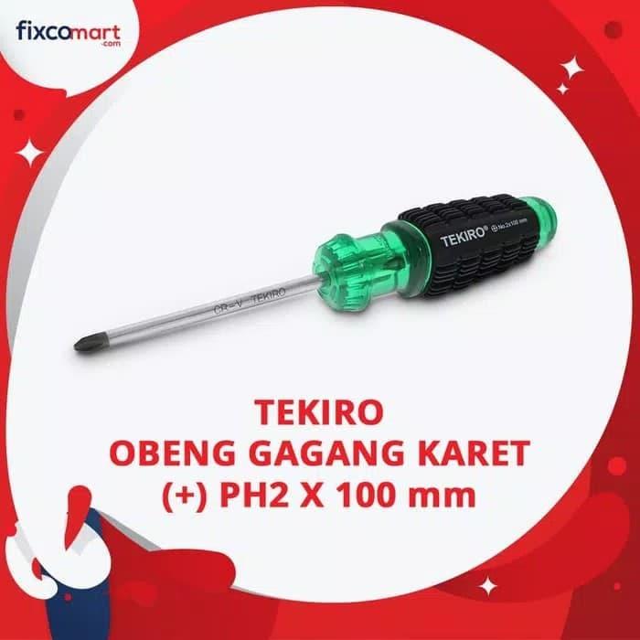 Gambar Obeng gagang karet tekiro 6 x 100 mm + / - plus atau minus min (+) (-) - PLUS dari TB-ACC undefined Tokopedia