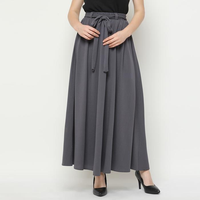 Gambar duapola Rok Panjang Payung Remple Ribbon Maxi 88188 - Abu-abu dari duapola undefined Tokopedia